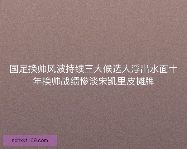 国足换帅风波持续三大候选人浮出水面十年换帅战绩惨淡宋凯里皮摊牌